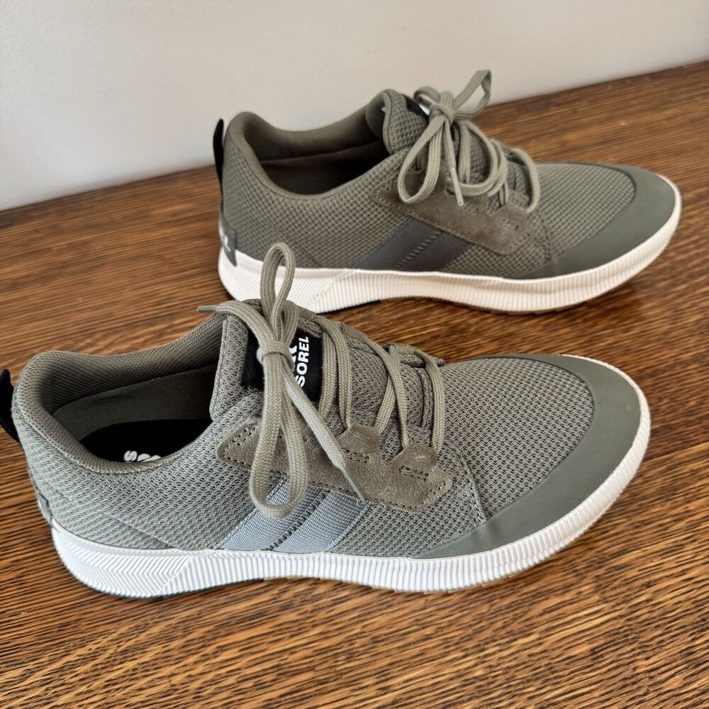 Sorel Out N About III Low Waterproof Sneakers Womens 11 Stone Green NL4860-397
